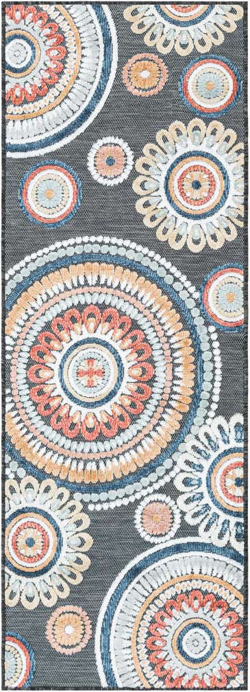 2' 2 x 6' Easy-Clean Botanical Indoor / Outdoor Runner Rug