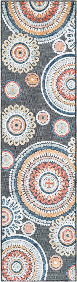 Detail image of 2' 2 x 8' Easy-Clean Botanical Indoor / Outdoor Runner Rug