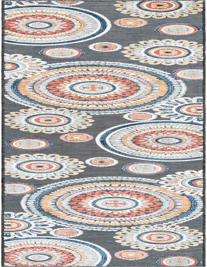 Detail image of 2' 7 x 12' Easy-Clean Botanical Indoor / Outdoor Runner Rug