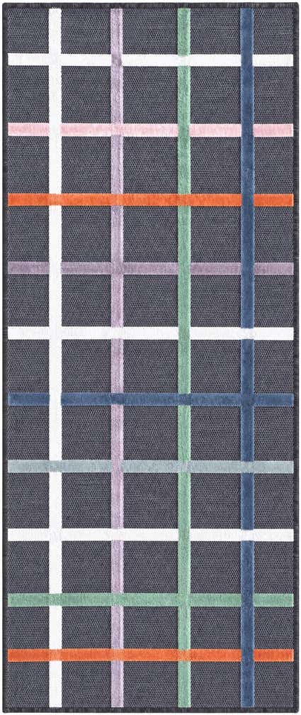 2' 2 x 5' 3 Easy-Clean Checkered Indoor / Outdoor Runner Rug