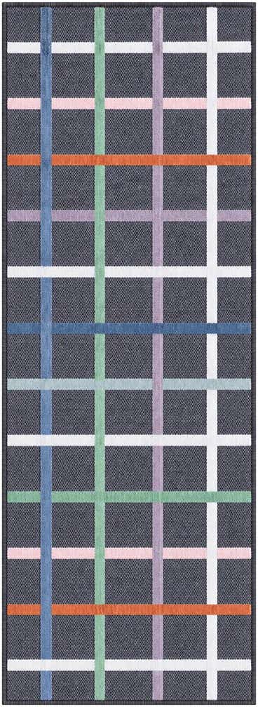 65cm x 185cm Easy-Clean Checkered Indoor / Outdoor Runner Rug