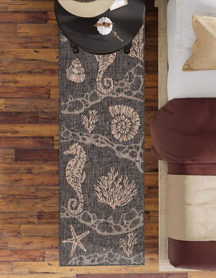 Detail image of 2' x 5' 3  Washable Coastal Indoor / Outdoor Runner Rug