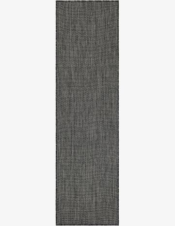 Black Easy-Clean Solid Indoor / Outdoor Runner Rug