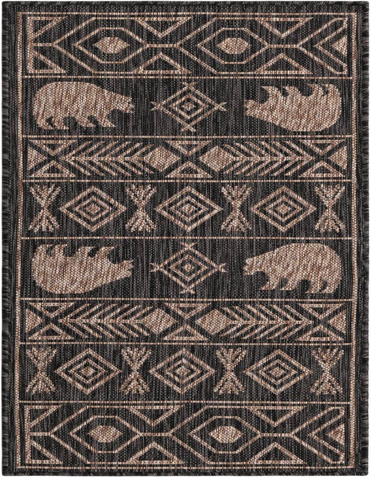 Detail image of 2' x 4' Easy-Clean Southwestern Indoor / Outdoor Runner Rug