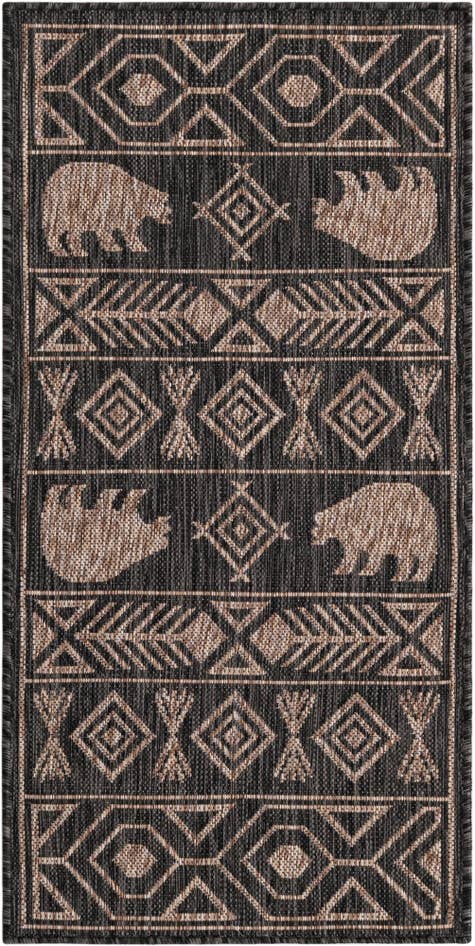 Detail image of 2' x 4' Easy-Clean Southwestern Indoor / Outdoor Runner Rug