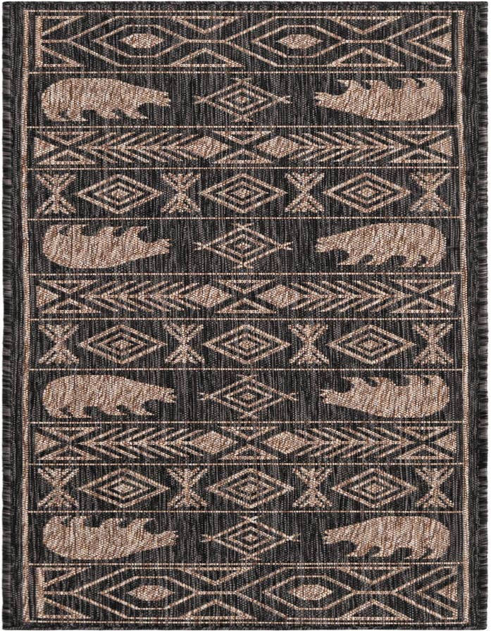 Detail image of 2' x 6' Easy-Clean Southwestern Indoor / Outdoor Runner Rug