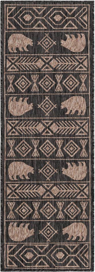 Detail image of 2' x 6' Easy-Clean Southwestern Indoor / Outdoor Runner Rug