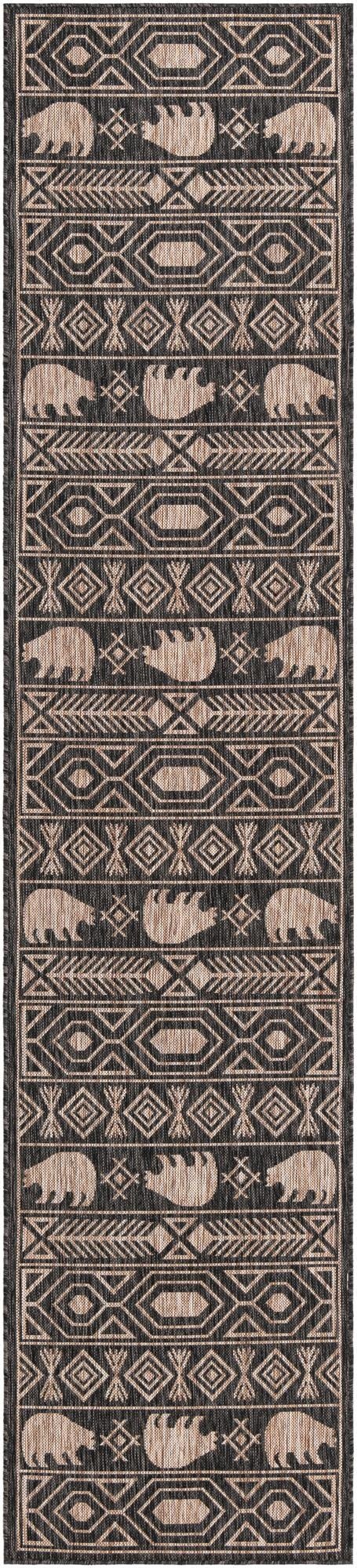 2' 7 x 12'  Washable Southwestern Indoor / Outdoor Runner Rug