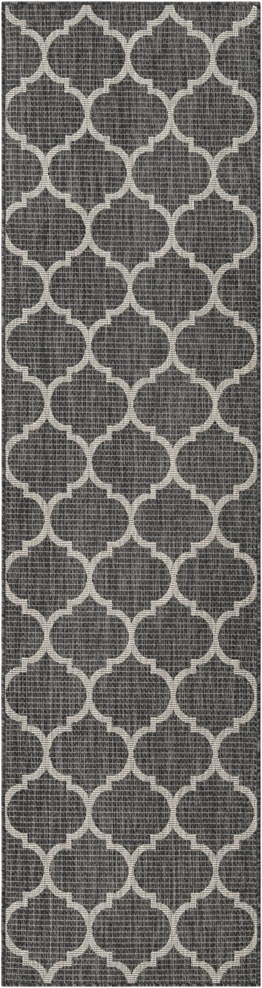 2' 7 x 10'  Washable Trellis Indoor / Outdoor Runner Rug