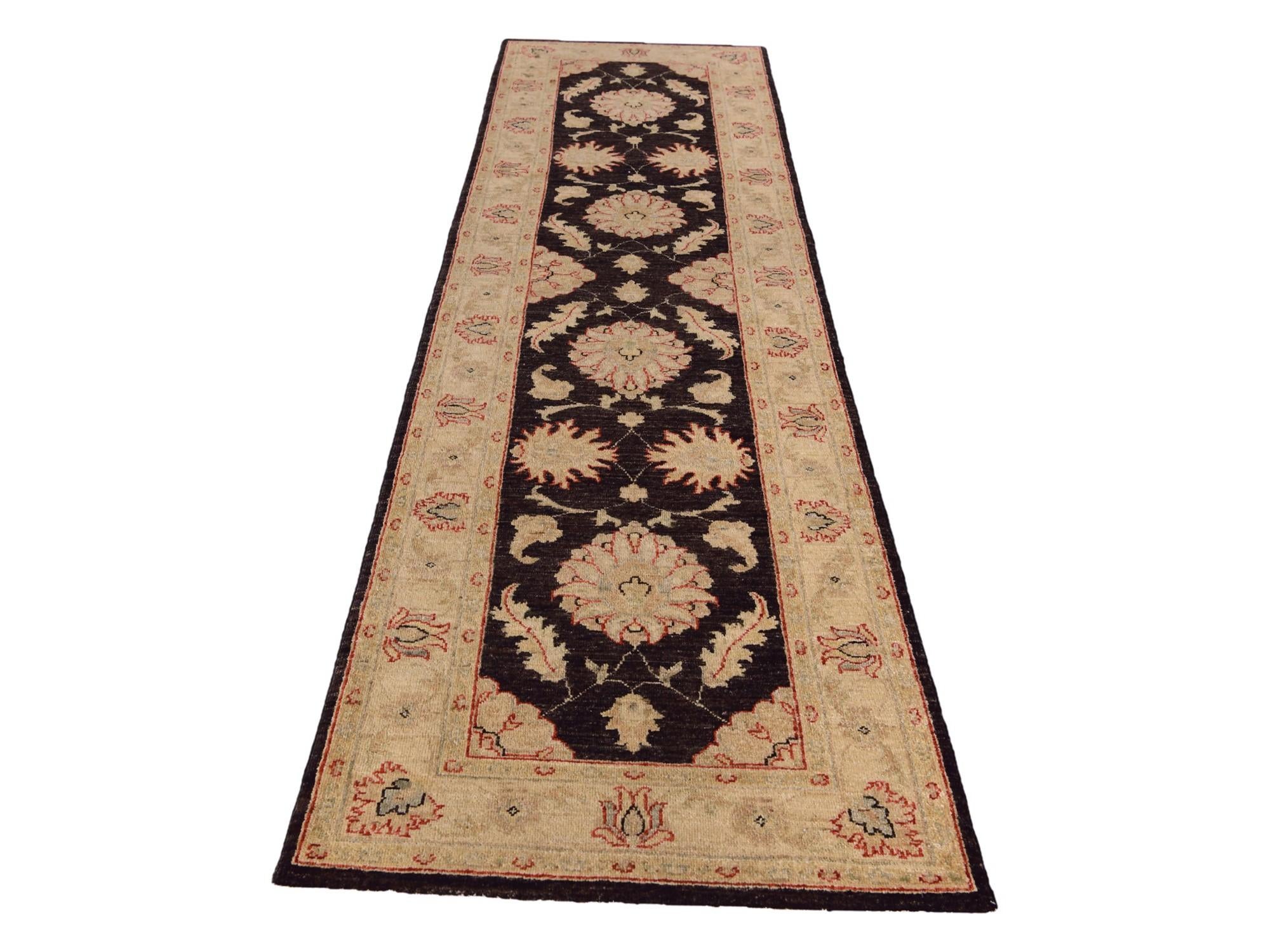 2' 6 x 10' 1 Hand Knotted Pershawar Ziegler Runner Rug