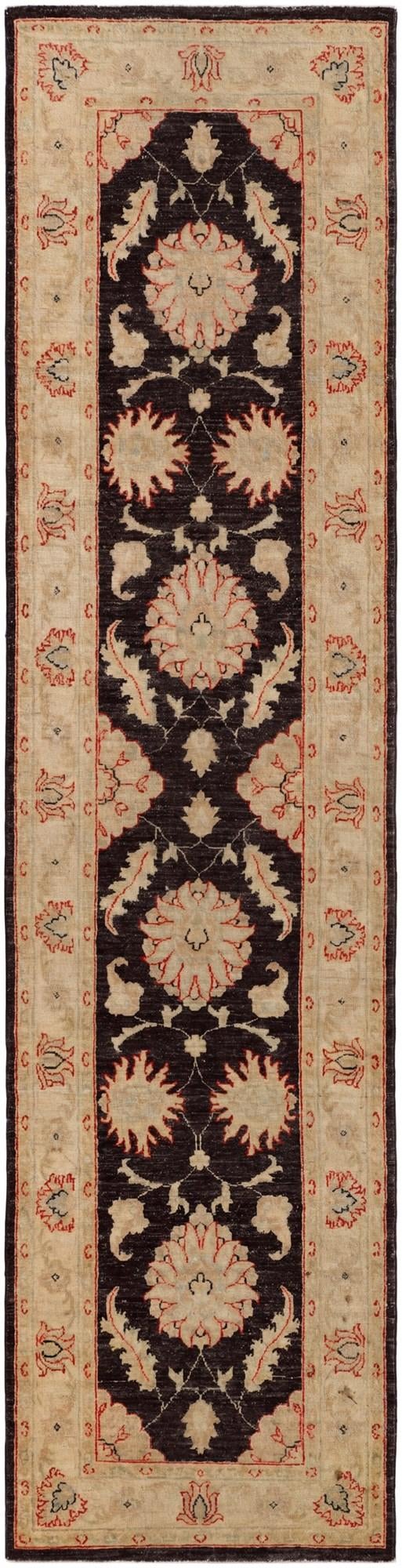 2' 6 x 10' 1 Hand Knotted Pershawar Ziegler Runner Rug