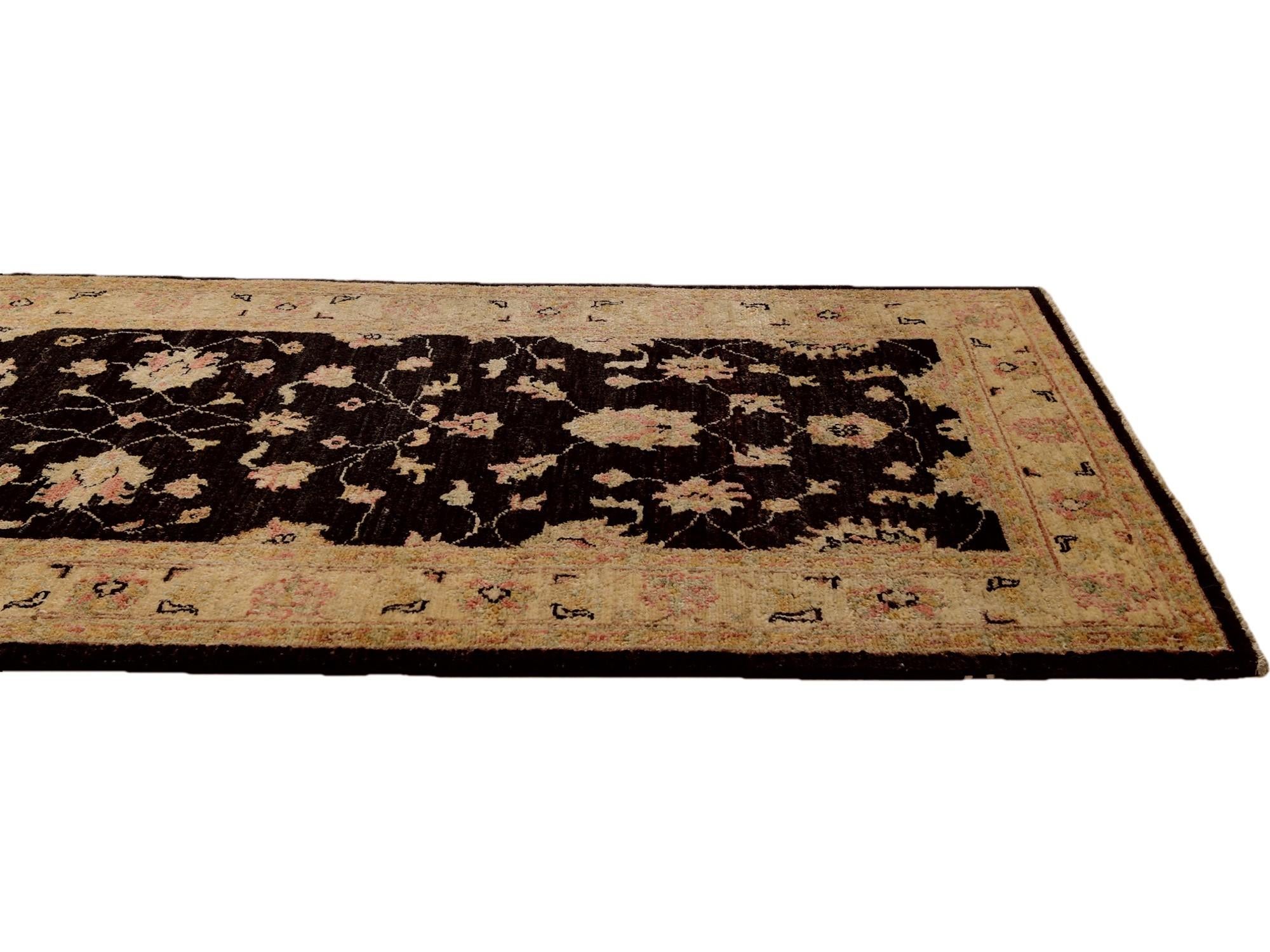 2' 7 x 10' 1 Hand Knotted Pershawar Ziegler Runner Rug