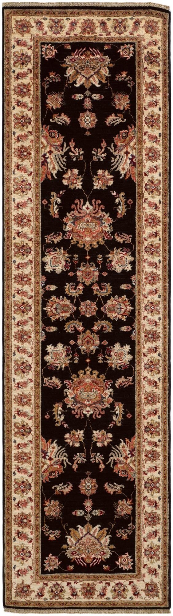 2' 10 x 10' Hand Knotted Pershawar Ziegler Runner Rug
