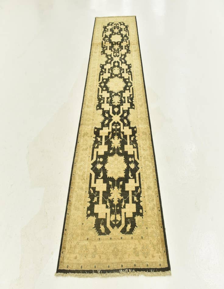 Detail image of 2' 9 x 9' 7  Hand Knotted Peshawar Ziegler Runner Rug