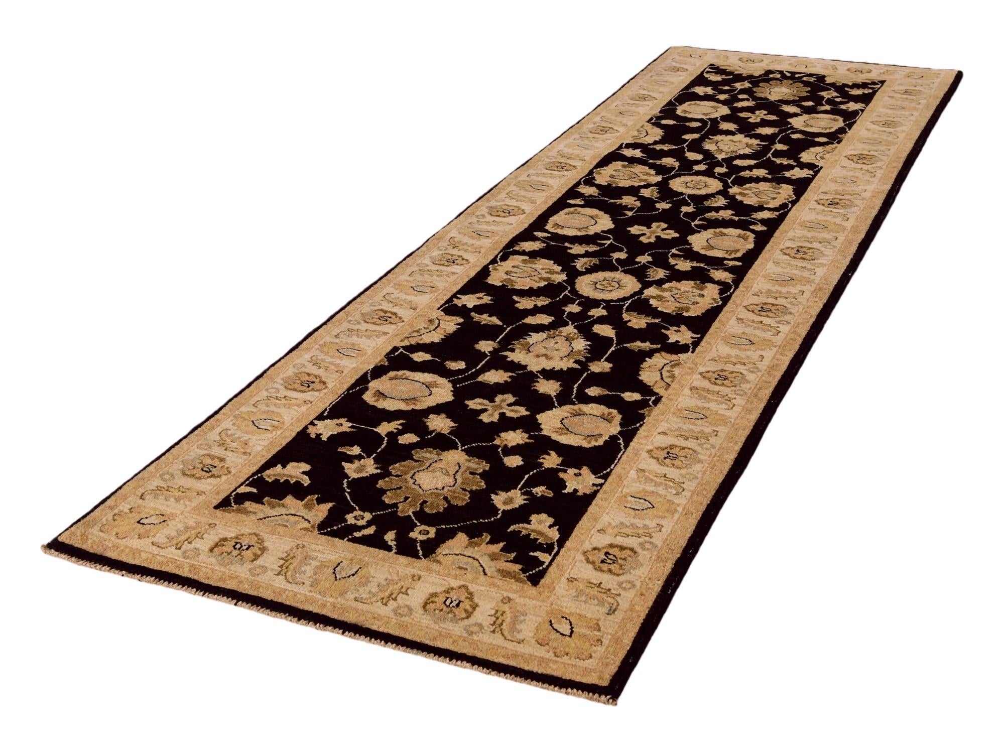 2' 9 x 9' 6 Hand Knotted Peshawar Ziegler Runner Rug