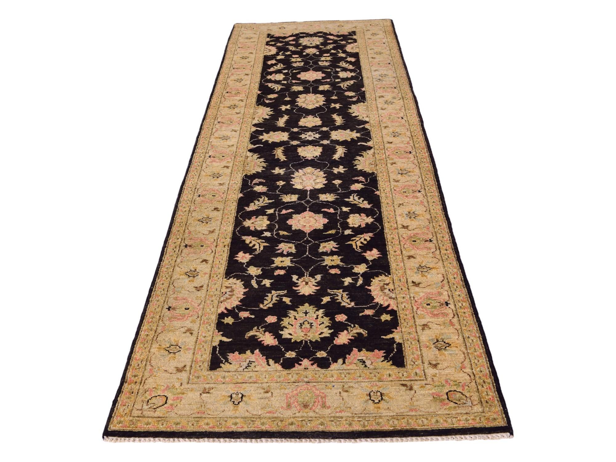 2' 9 x 10' 3 Hand Knotted Peshawar Ziegler Runner Rug