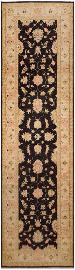 Detailansicht von 85cm x 310cm Handgeknüpft Peshawar Ziegler Läufer Teppich