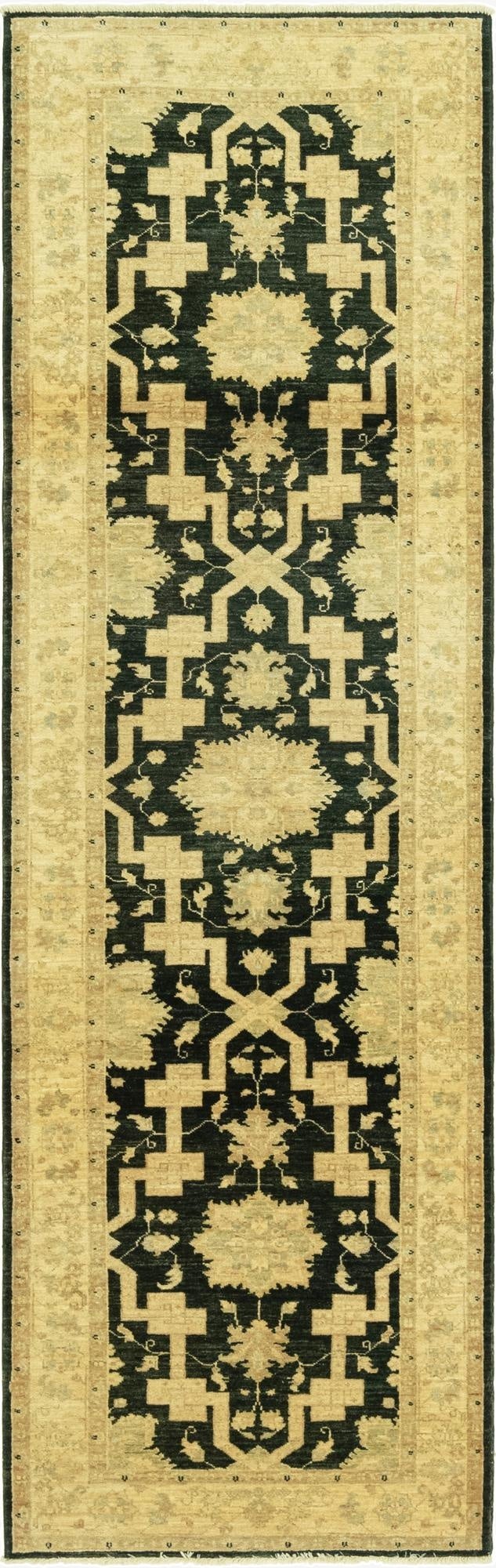 2' 9 x 9' 7  Hand Knotted Peshawar Ziegler Runner Rug