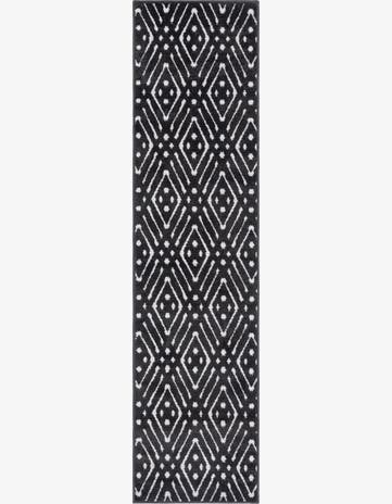 Black Easy-Clean Sabrina Soto Ella Indoor / Outdoor Runner Rug