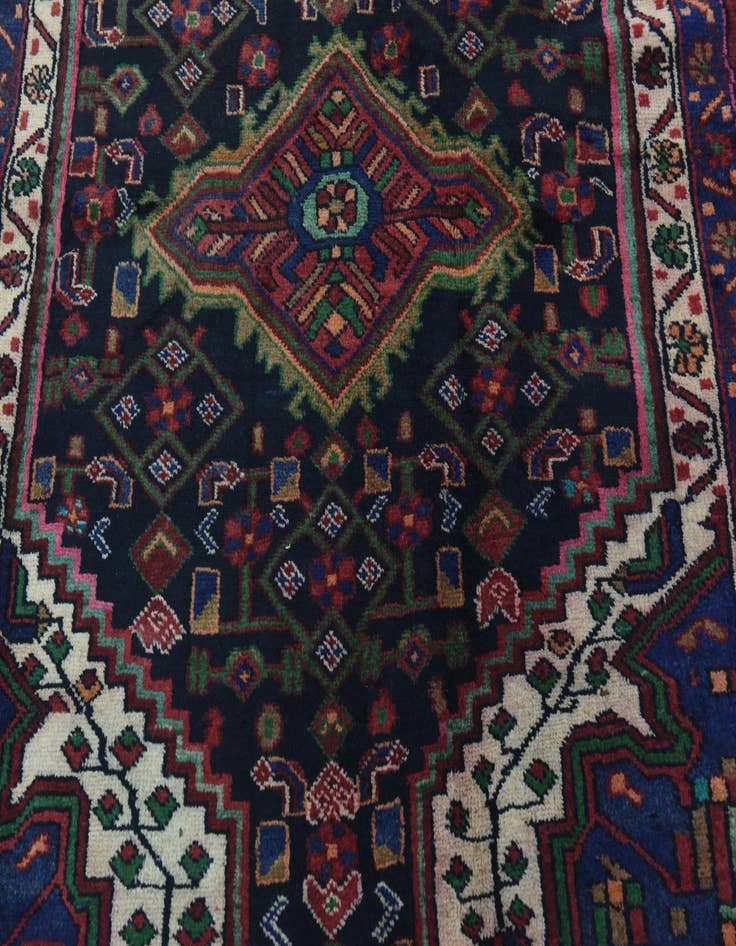 Detail image of 4' 10 x 10' 9 Hand Knotted Sanandaj Persian Wool Runner Rug