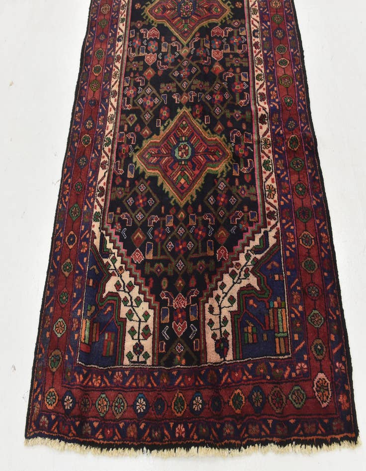 Detail image of 4' 10 x 10' 9 Hand Knotted Sanandaj Persian Wool Runner Rug