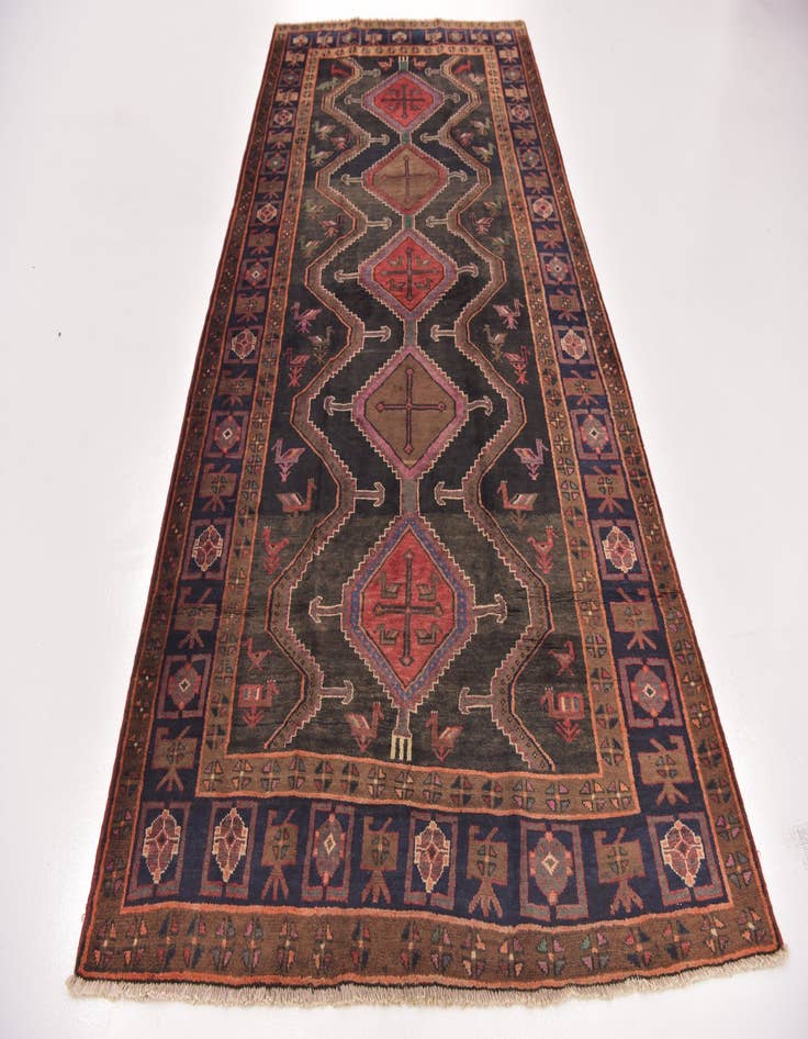 Detail image of 5' x 10' Hand Knotted Sarab Persian Wool Runner Rug