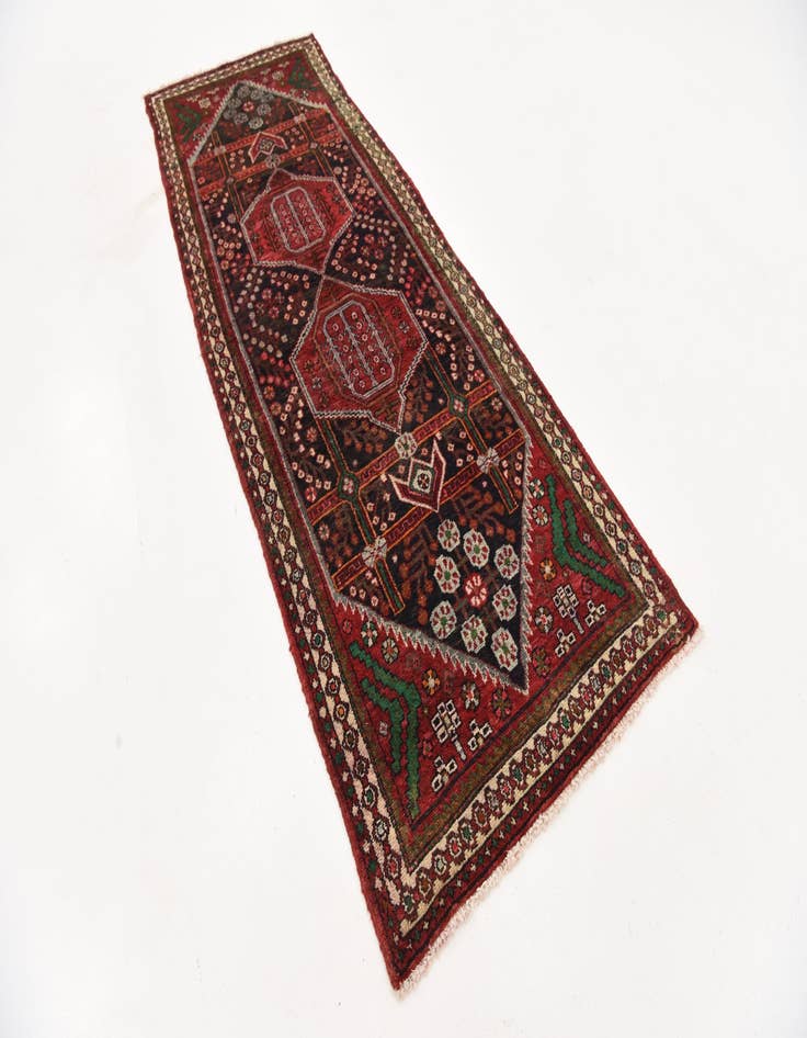 Detail image of 3' 4 x 9' 7 Hand Knotted Saveh Persian Wool Runner Rug