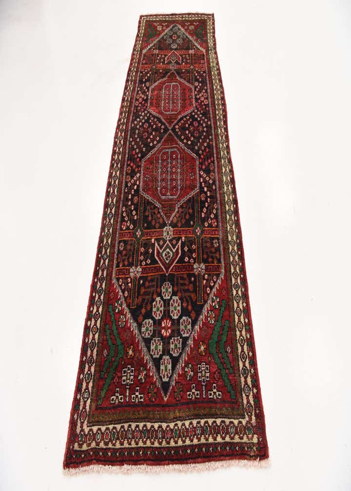 3' 4 x 9' 7 Hand Knotted Saveh Persian Wool Runner Rug