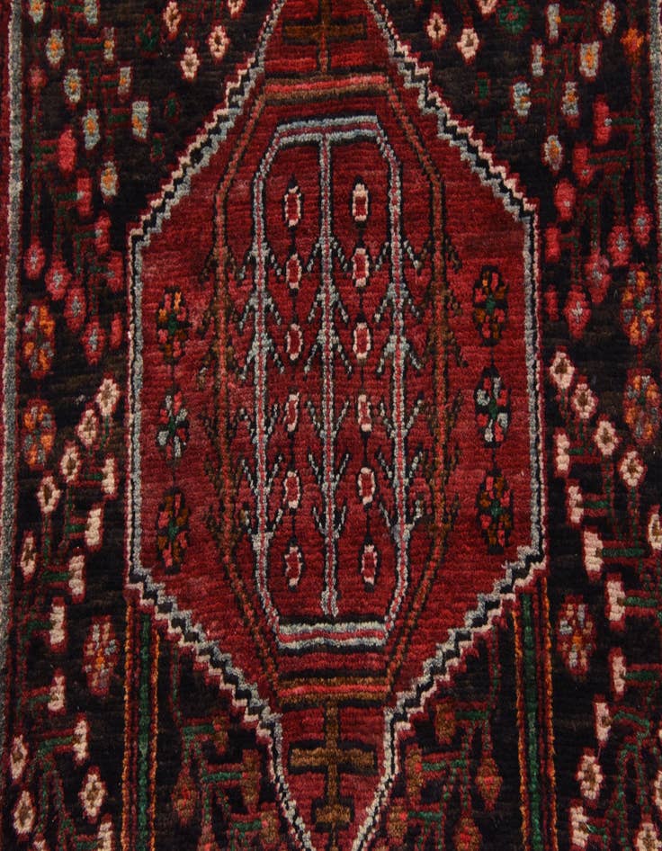 Detail image of 3' 4 x 9' 7 Hand Knotted Saveh Persian Wool Runner Rug