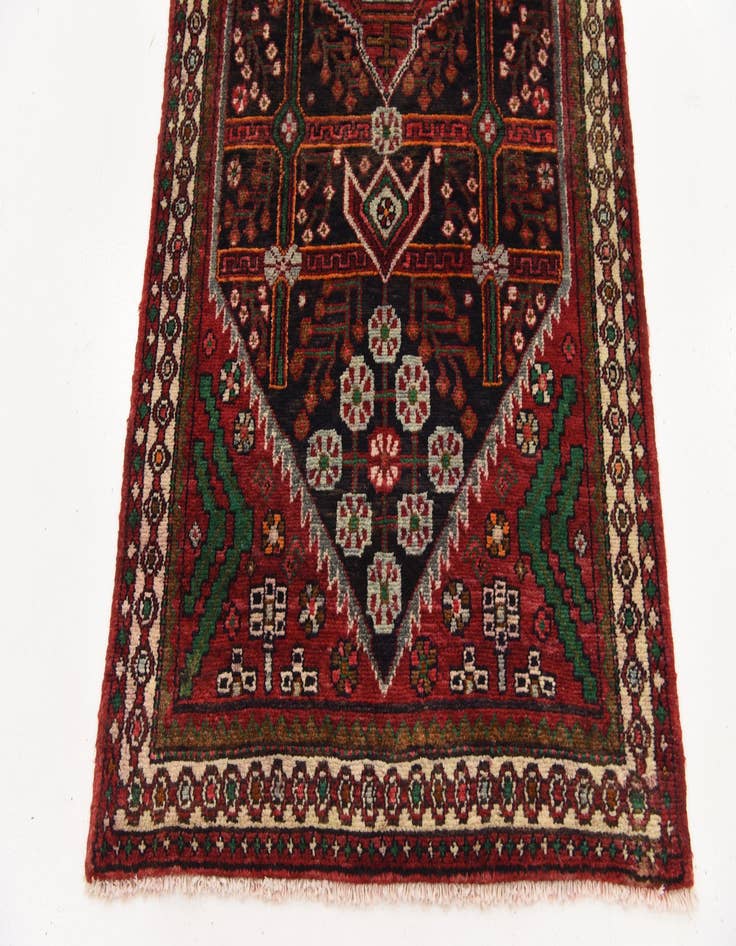 Detail image of 3' 4 x 9' 7 Hand Knotted Saveh Persian Wool Runner Rug
