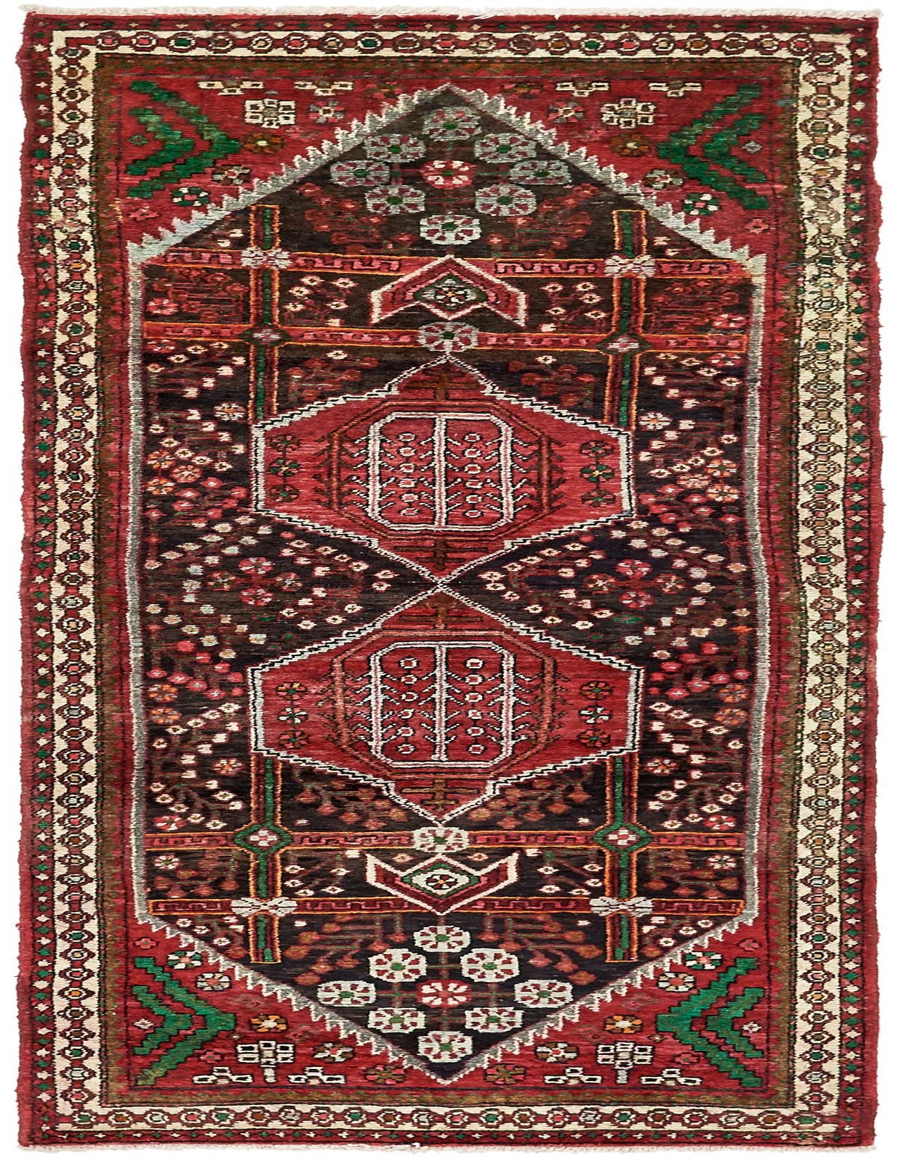 3' 4 x 9' 7 Hand Knotted Saveh Persian Wool Runner Rug