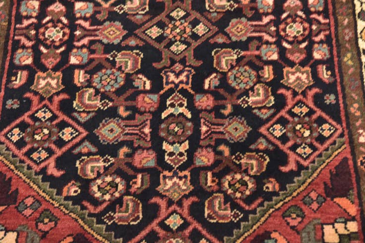 Detail image of 3' 7 x 10' 6 Hand Knotted Shahsavand Persian Wool Runner Rug
