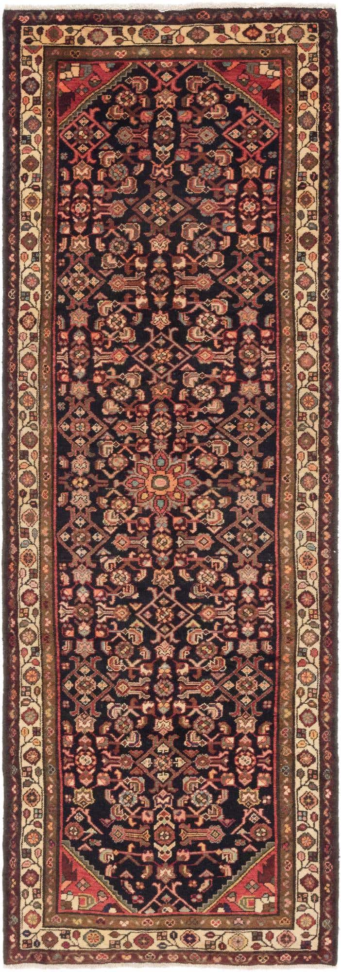 3' 7 x 10' 6 Hand Knotted Shahsavand Persian Wool Runner Rug