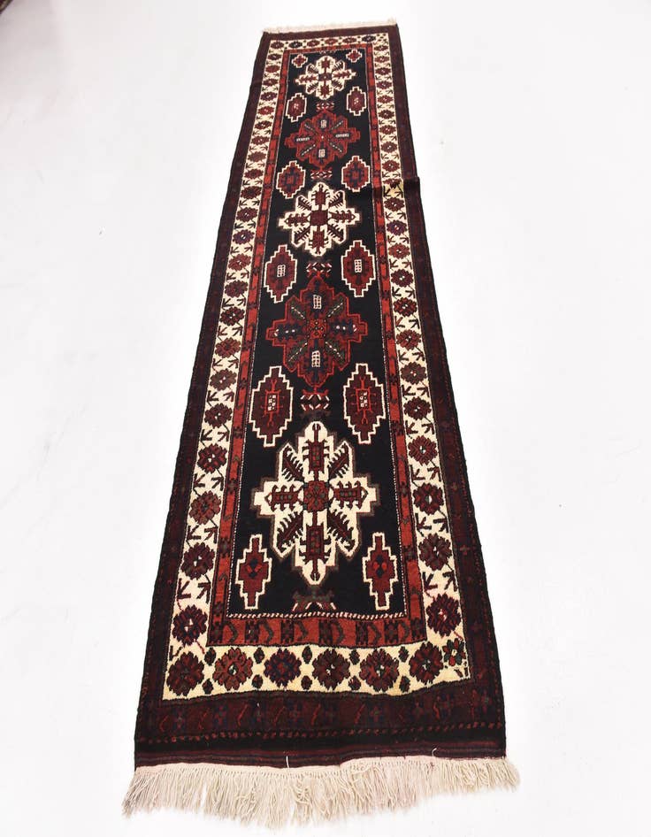 Detail image of 3' 9 x 11'  Hand Knotted Shahsavand Persian Wool Runner Rug