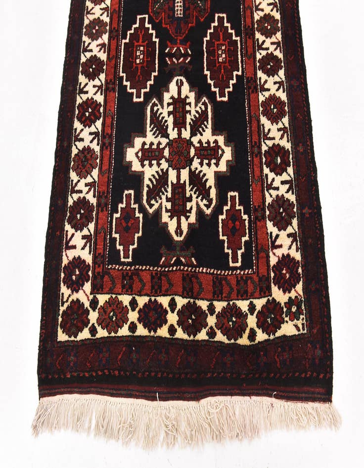 Detail image of 3' 9 x 11'  Hand Knotted Shahsavand Persian Wool Runner Rug