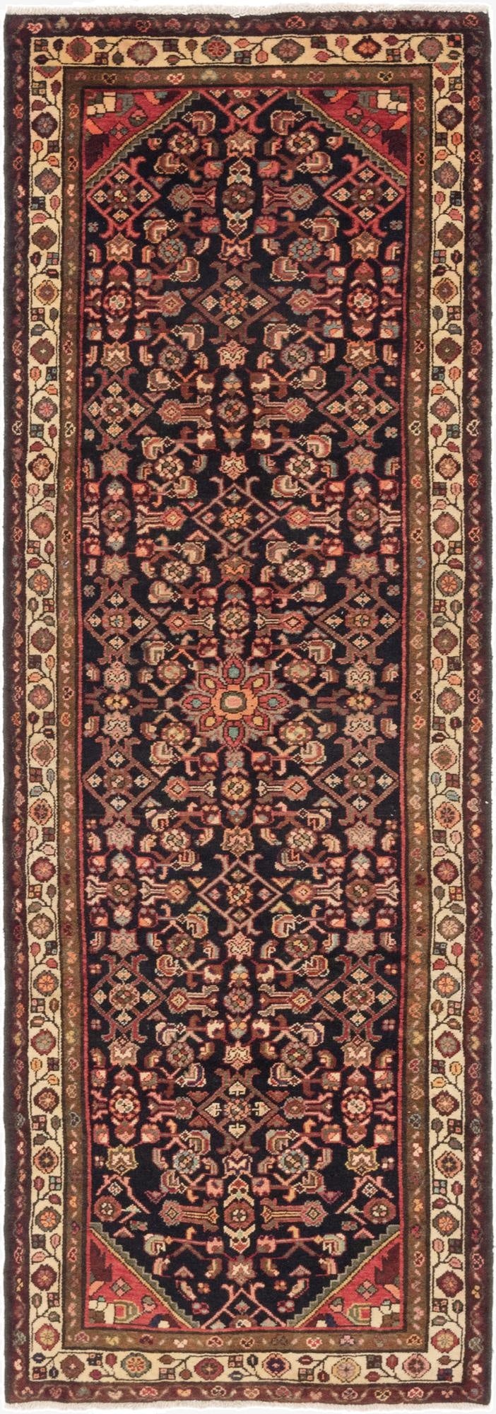 3' 7 x 10' 6  Hand Knotted Shahsavand Persian Wool Runner Rug