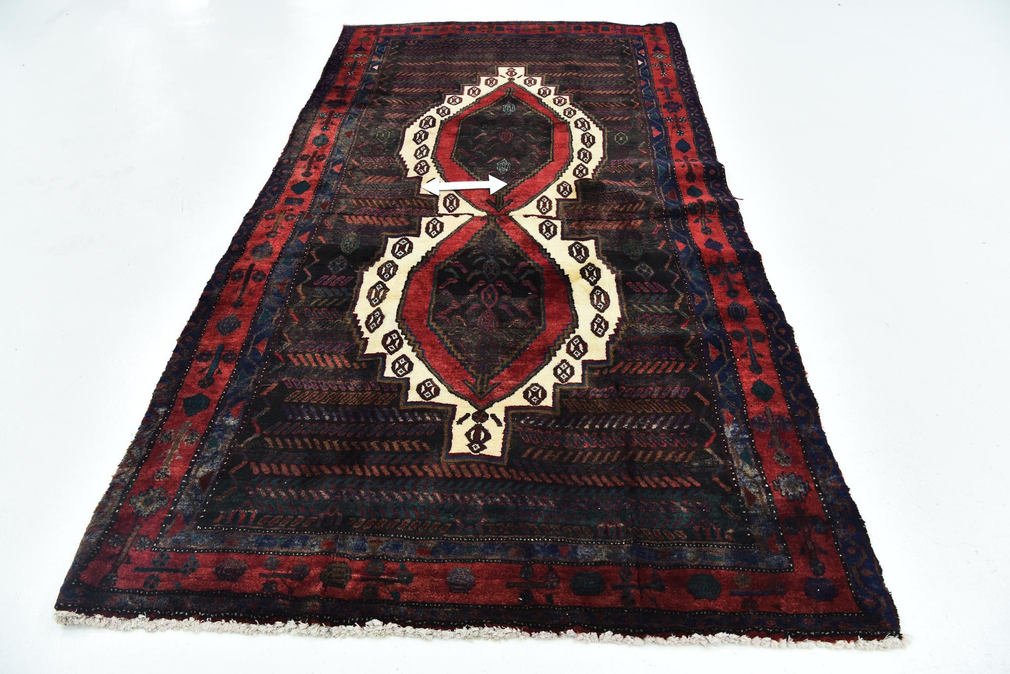 4' 10 x 9' 10 Hand Knotted Sirjan Persian Wool Runner Rug