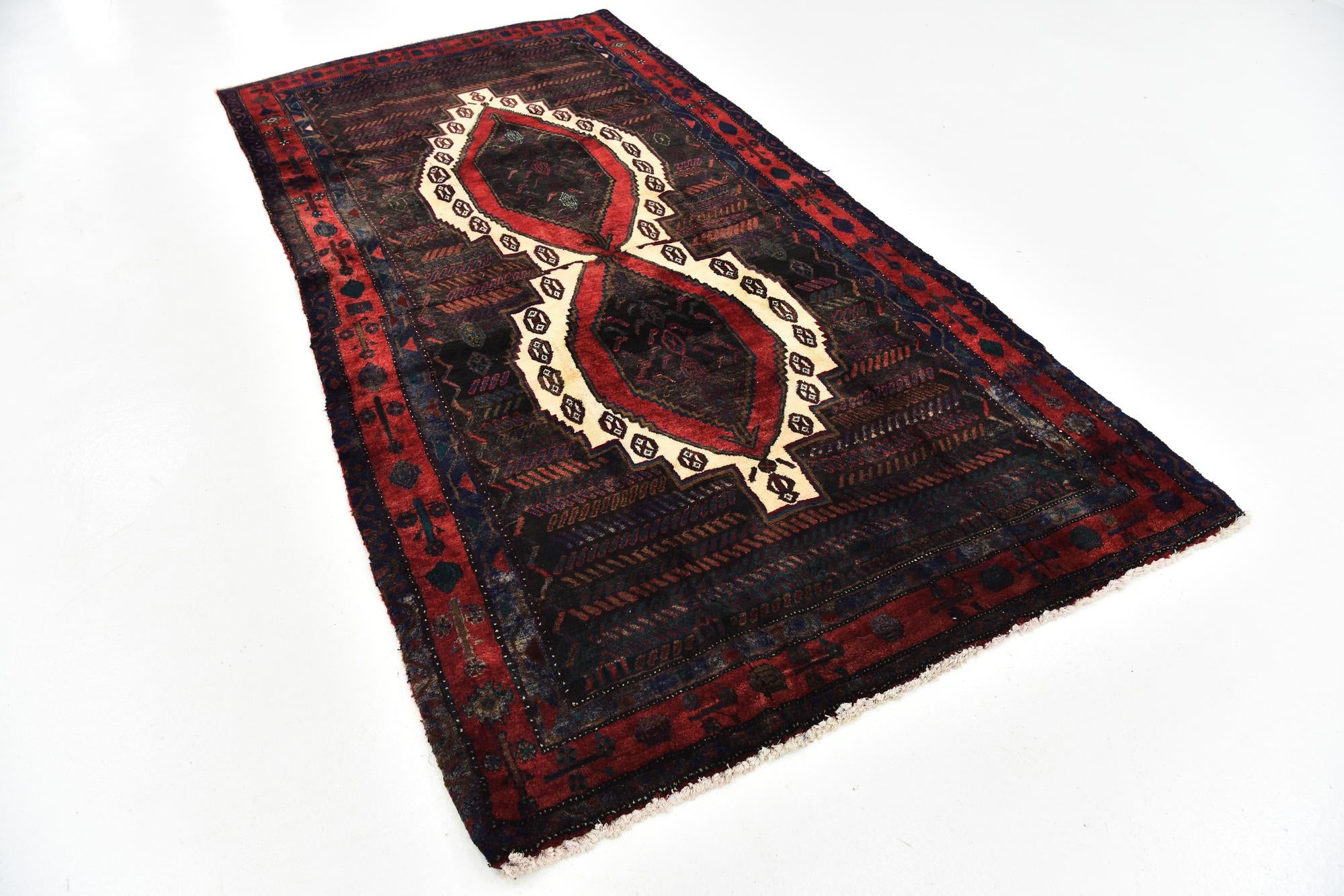 4' 10 x 9' 10 Hand Knotted Sirjan Persian Wool Runner Rug