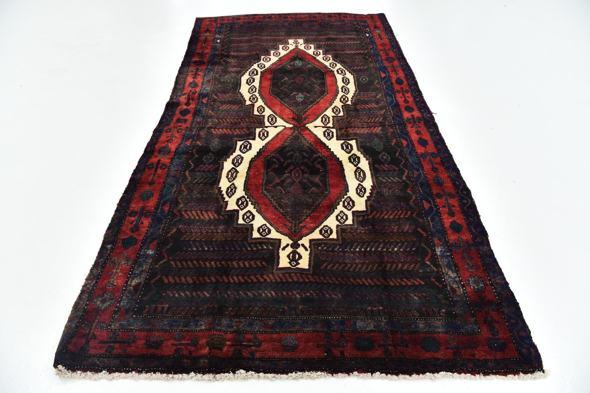 4' 10 x 9' 10 Hand Knotted Sirjan Persian Wool Runner Rug