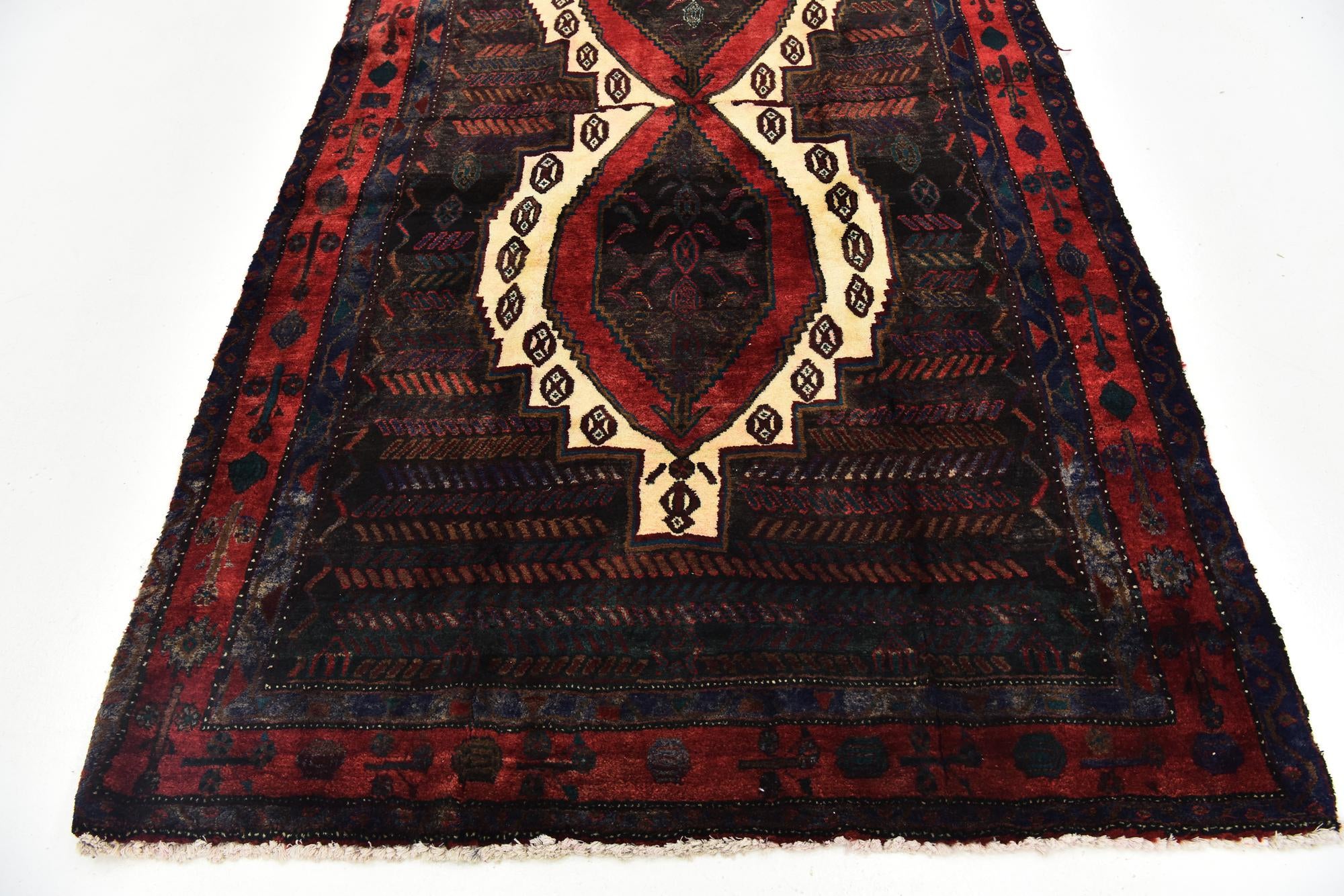 4' 10 x 9' 10 Hand Knotted Sirjan Persian Wool Runner Rug