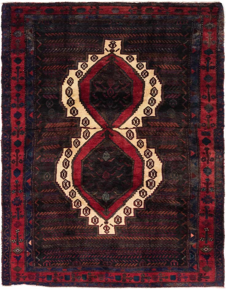 Detail image of 4' 10 x 9' 10 Hand Knotted Sirjan Persian Wool Runner Rug