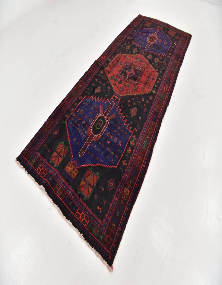 Detail image of 5' x 11' 10 Hand Knotted Sirjan Persian Wool Runner Rug