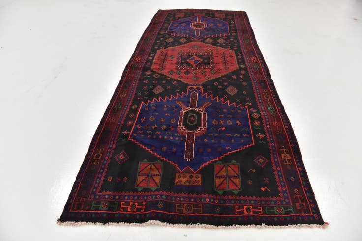 Detail image of 5' x 11' 10 Hand Knotted Sirjan Persian Wool Runner Rug