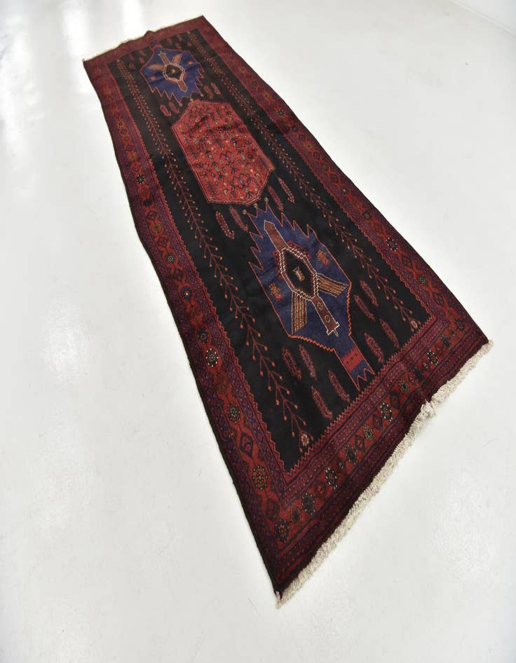 Detail image of 4' 10 x 12' 9  Hand Knotted Sirjan Persian Wool Runner Rug