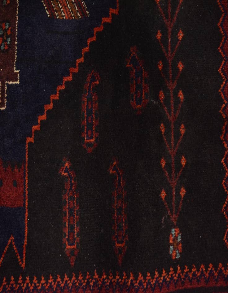 Detail image of 4' 10 x 12' 9  Hand Knotted Sirjan Persian Wool Runner Rug