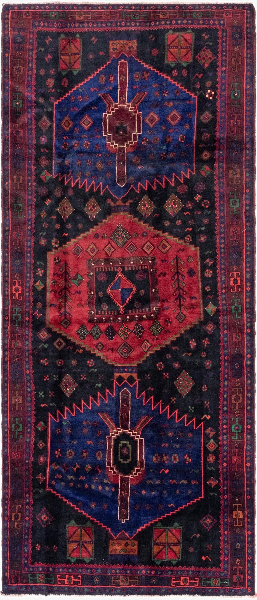 5' x 11' 10  Hand Knotted Sirjan Persian Wool Runner Rug