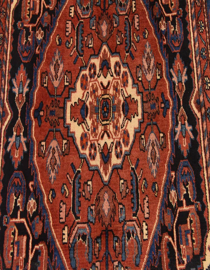 Detail image of 4' 10 x 10'  Hand Knotted Tuiserkan Persian Wool Runner Rug