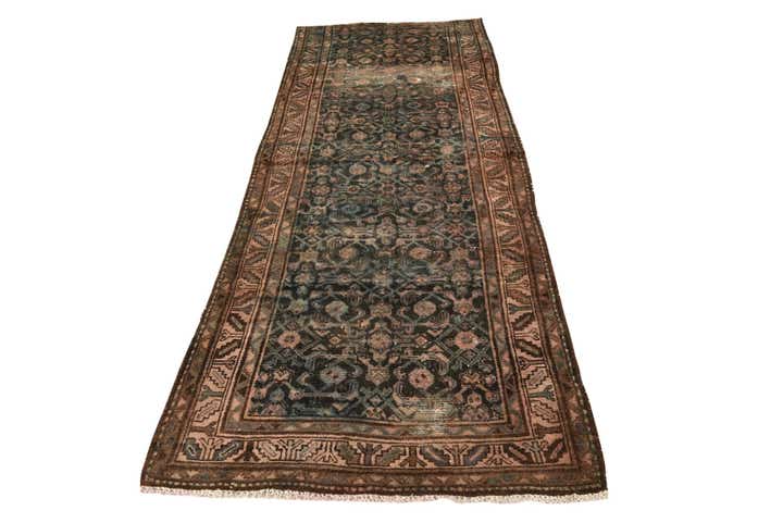 3' 4 x 9' 1 Hand Knotted Ultra Vintage Persian Wool Runner Rug