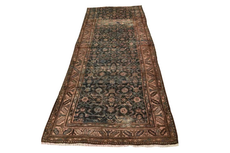 Detail image of 3' 4 x 9' 1 Hand Knotted Ultra Vintage Persian Wool Runner Rug
