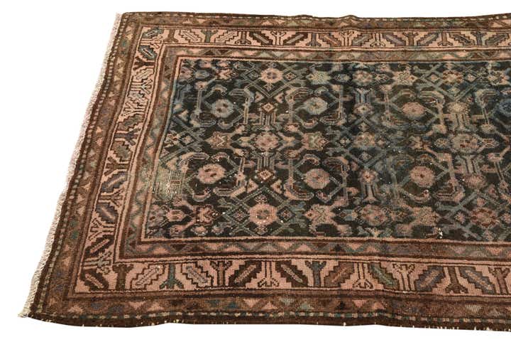 3' 4 x 9' 1 Hand Knotted Ultra Vintage Persian Wool Runner Rug